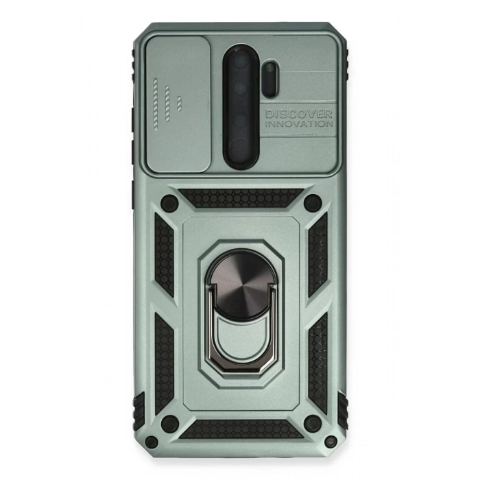 Xiaomi Redmi Note 8 Pro Kılıf Pars Lens Yüzüklü Silikon - Yeşil