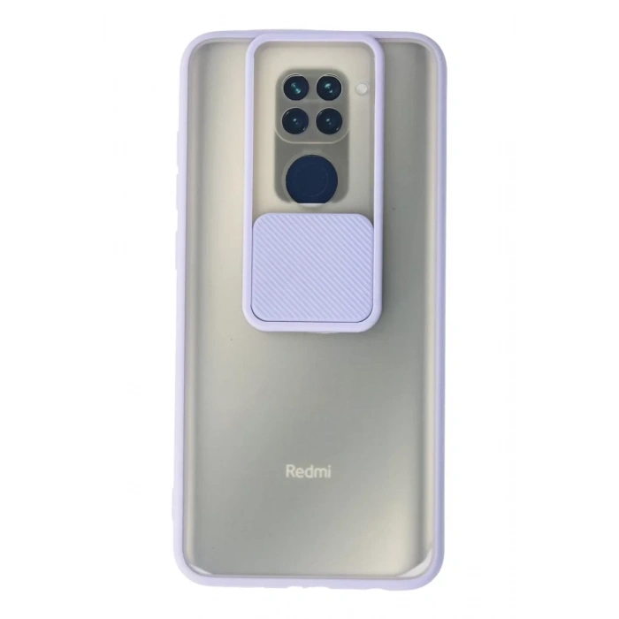 Xiaomi Redmi Note 9 Kılıf Palm Buzlu Kamera Sürgülü Silikon - Lila