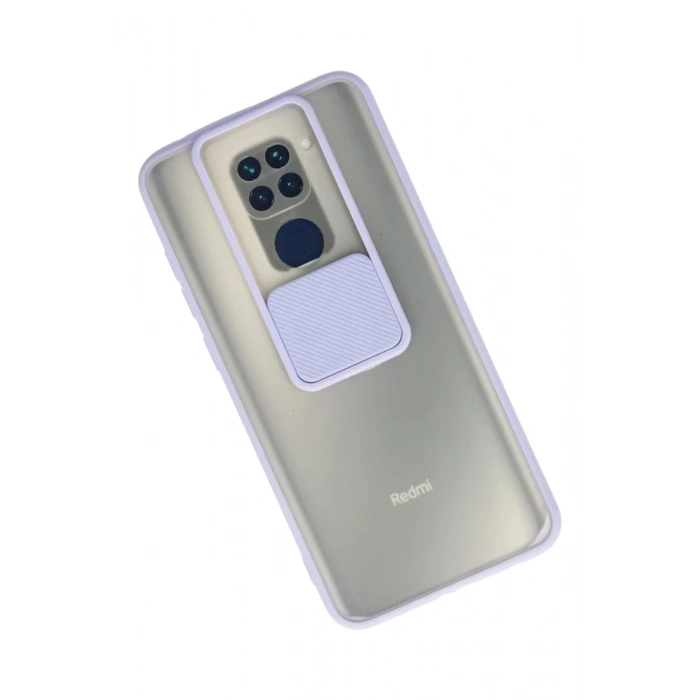 Xiaomi Redmi Note 9 Kılıf Palm Buzlu Kamera Sürgülü Silikon - Lila