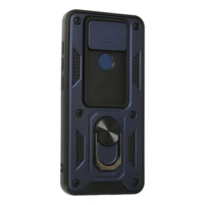 Xiaomi Redmi Note 9 Kılıf Pars Lens Yüzüklü Silikon - Lacivert