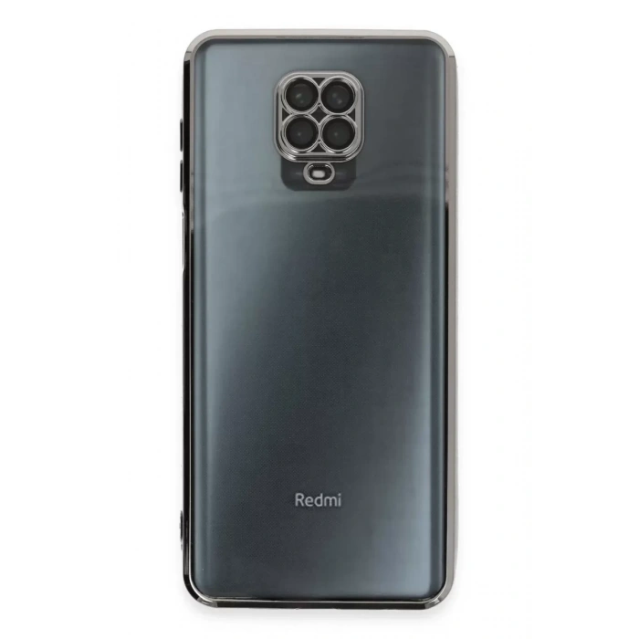 Xiaomi Redmi Note 9 Pro Kılıf Lensli Silikon - Gümüş