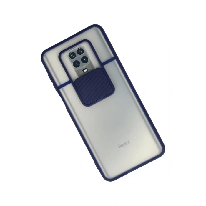 Xiaomi Redmi Note 9 Pro Kılıf Palm Buzlu Kamera Sürgülü Silikon - Lacivert
