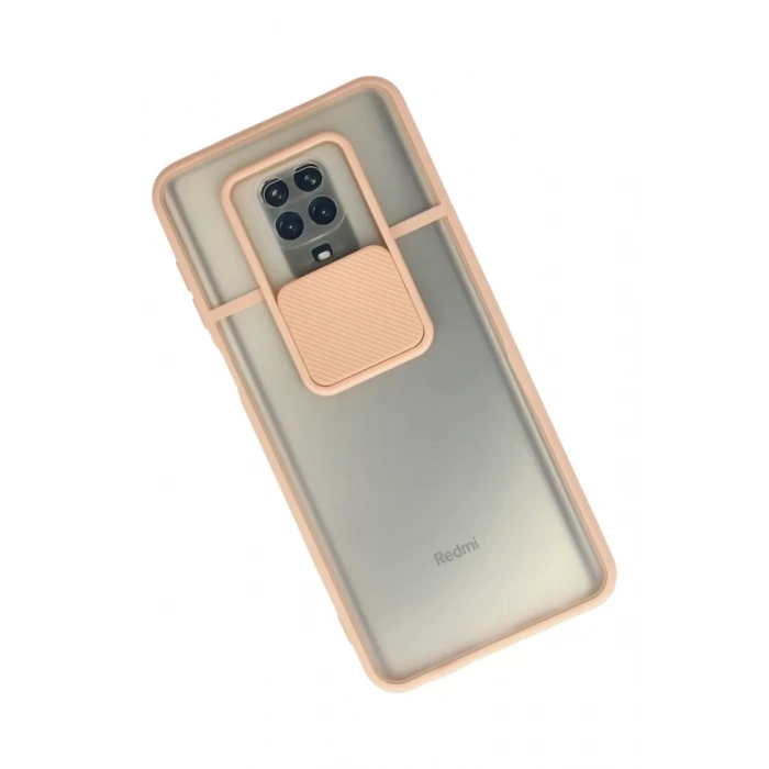 Xiaomi Redmi Note 9 Pro Kılıf Palm Buzlu Kamera Sürgülü Silikon - Pembe