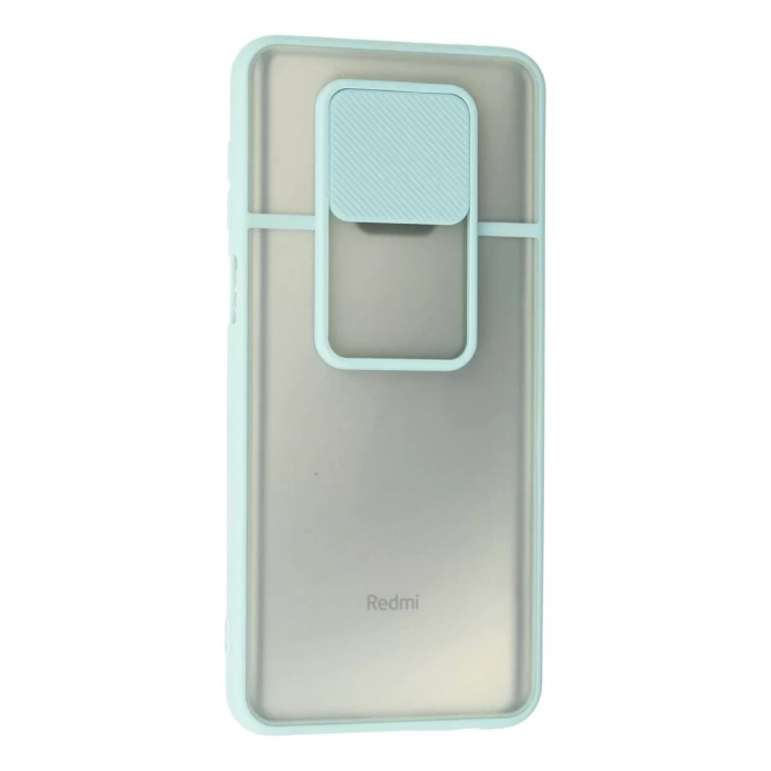 Xiaomi Redmi Note 9 Pro Kılıf Palm Buzlu Kamera Sürgülü Silikon - Turkuaz