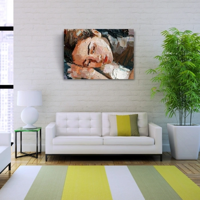 Yağlı Boya Kadın Portresi Kanvas Tablo 50 x 70