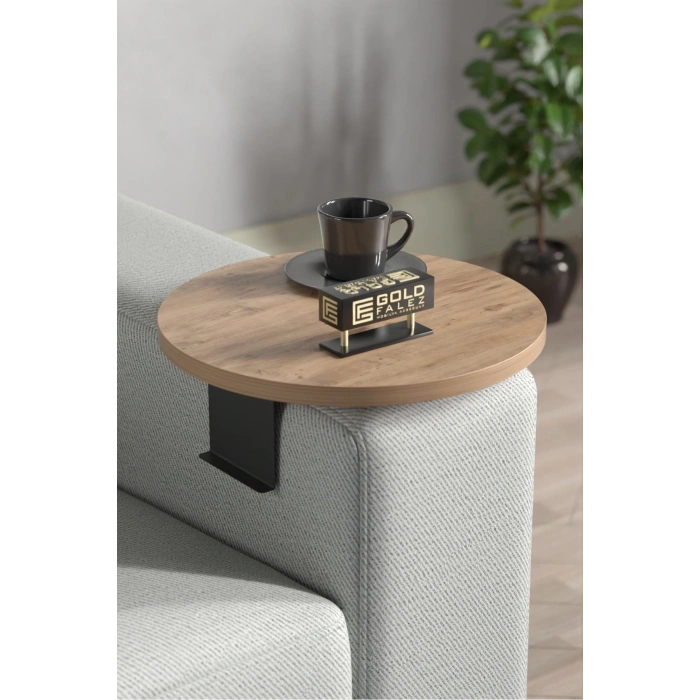 Yan Sehpa Ayarlanabilir Tepsi Dekoratif Modern Tepsi ATLANTİK ÇAM