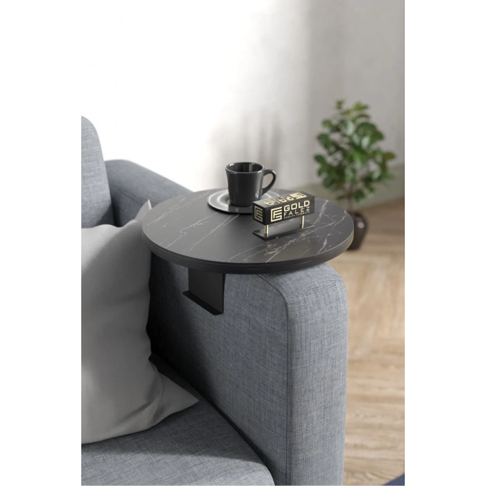 Yan Sehpa Ayarlanabilir Tepsi Dekoratif Modern Tepsi Bendir