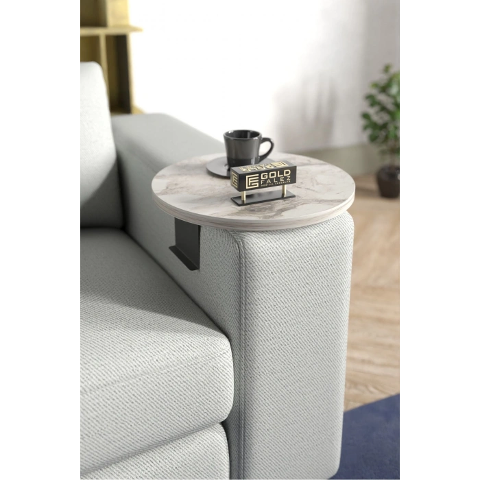 Yan Sehpa Ayarlanabilir Tepsi Dekoratif Modern Tepsi Efes