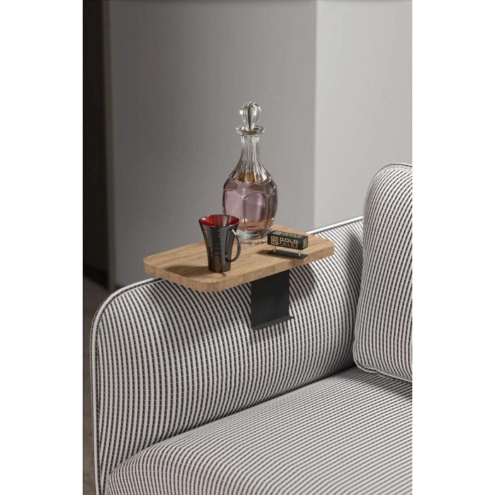 Yan Sehpa Ayarlanabilir Tepsi DİKDÖRTGEN Dekoratif Modern Yatay Dikey Koltuk Sehpası Ceviz