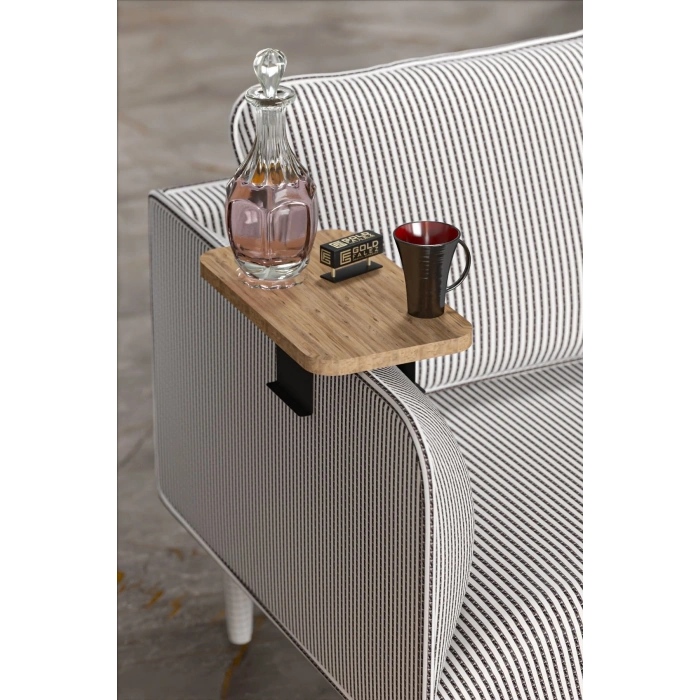 Yan Sehpa Ayarlanabilir Tepsi DİKDÖRTGEN Dekoratif Modern Yatay Dikey Koltuk Sehpası Ceviz