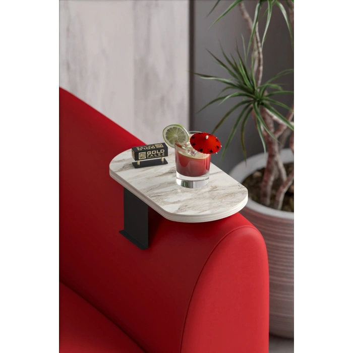 Yan Sehpa Ayarlanabilir Tepsi OVAL Dekoratif Modern Yatay Dikey Koltuk Sehpası EFES