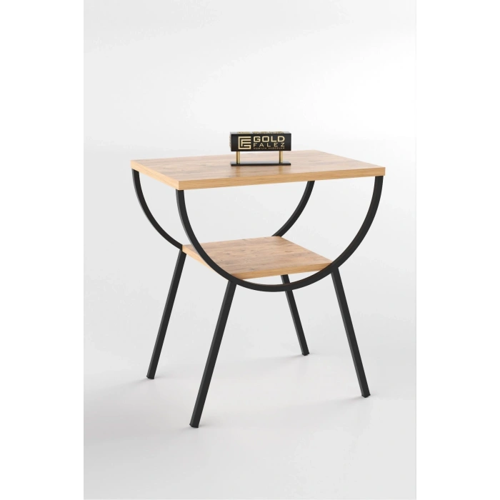 Yan Sehpa Komodin Metal Ayak CEVİZ