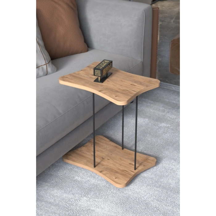 Yan Sehpa Tekerlekli Servis Sehpası HND Atlantik Çam