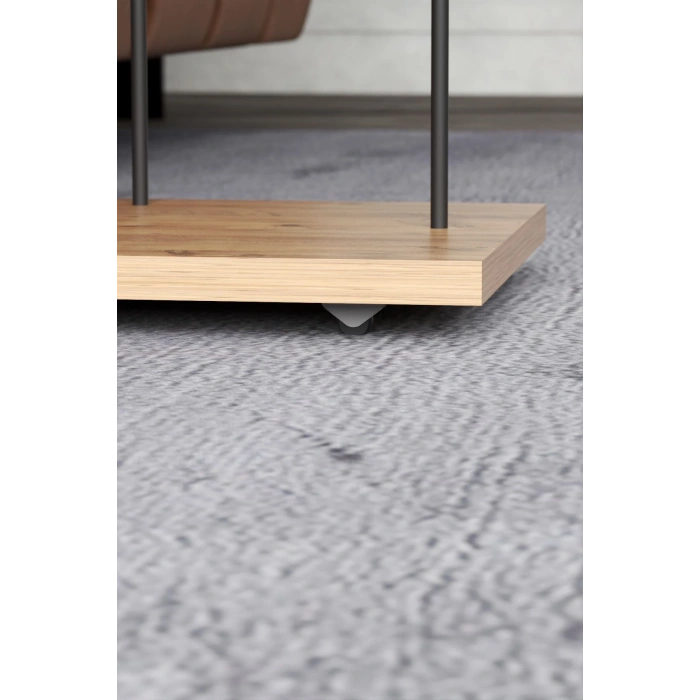 Yan Sehpa Tekerlekli Servis Sehpası HND Dikdörtgen Atlantik çam