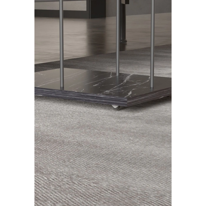 Yan Sehpa Tekerlekli Servis Sehpası HND Dikdörtgen Bendir