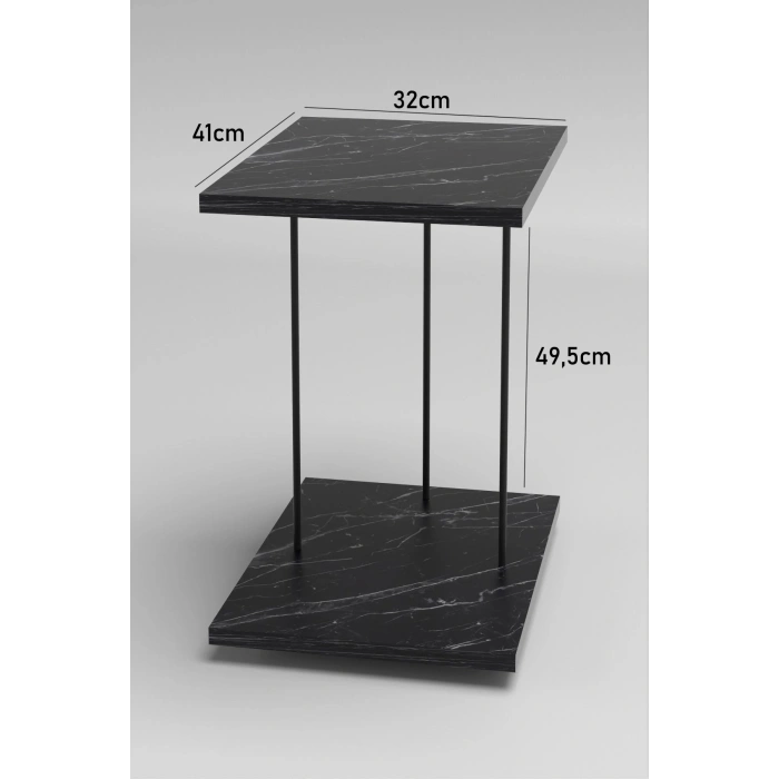 Yan Sehpa Tekerlekli Servis Sehpası HND Dikdörtgen Bendir