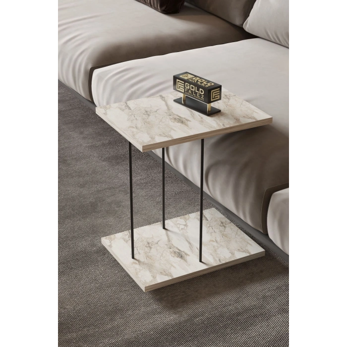 Yan Sehpa Tekerlekli Servis Sehpası HND Dikdörtgen Efes