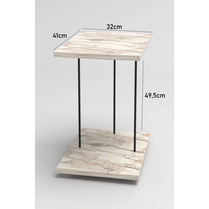 Yan Sehpa Tekerlekli Servis Sehpası HND Dikdörtgen Efes