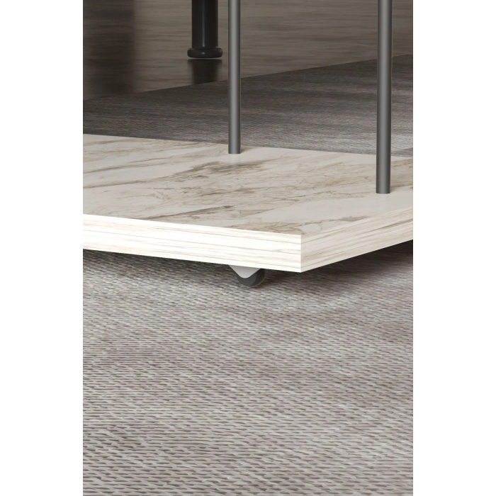 Yan Sehpa Tekerlekli Servis Sehpası HND Dikdörtgen Efes