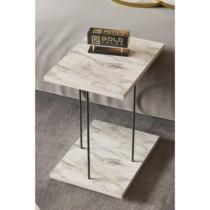 Yan Sehpa Tekerlekli Servis Sehpası HND Dikdörtgen Efes