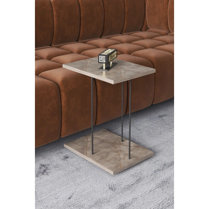 Yan Sehpa Tekerlekli Servis Sehpası HND Dikdörtgen Gordion