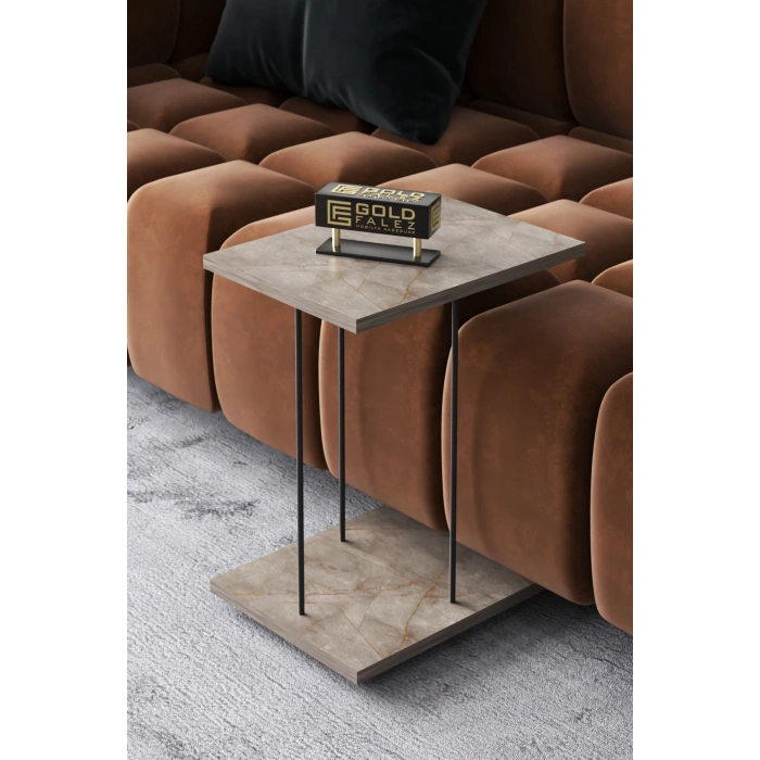 Yan Sehpa Tekerlekli Servis Sehpası HND Dikdörtgen Gordion