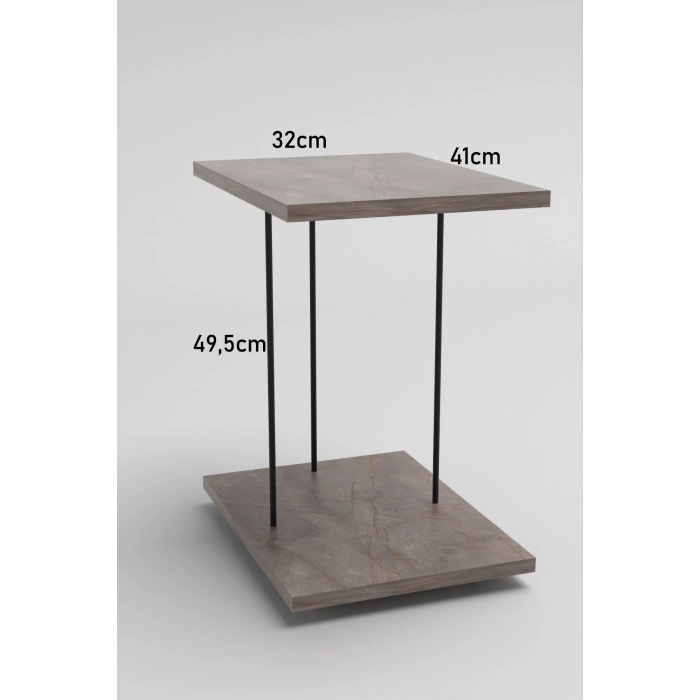 Yan Sehpa Tekerlekli Servis Sehpası HND Dikdörtgen Gordion