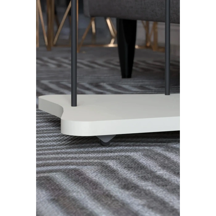 Yan Sehpa Tekerlekli Servis Sehpası HND Krem