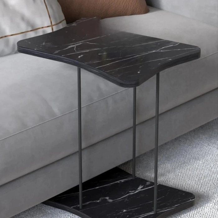 Yan Sehpa Tekerlekli Servis Sehpası HND Krem