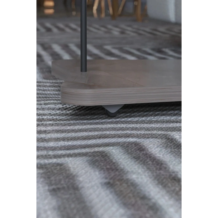 Yan Sehpa Tekerlekli Servis Sehpası HND Krem