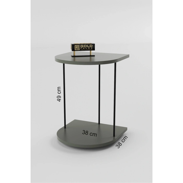 Yan Sehpa Tekerlekli Servis Sehpası HND Oval Beyaz