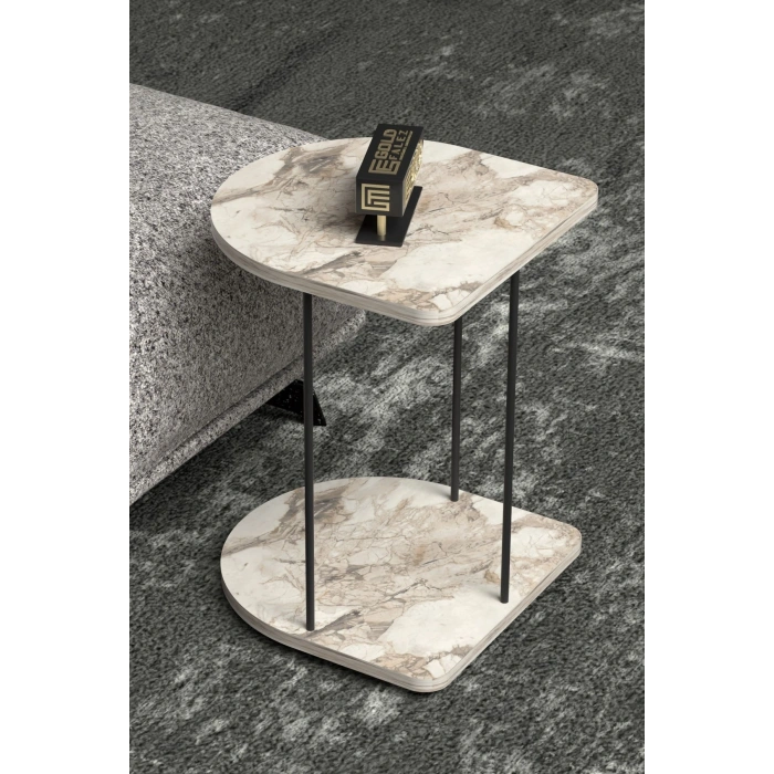 Yan Sehpa Tekerlekli Servis Sehpası Hnd Oval Efes