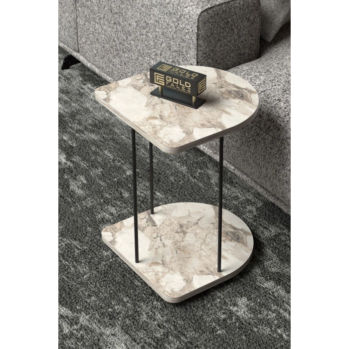 Yan Sehpa Tekerlekli Servis Sehpası Hnd Oval Efes