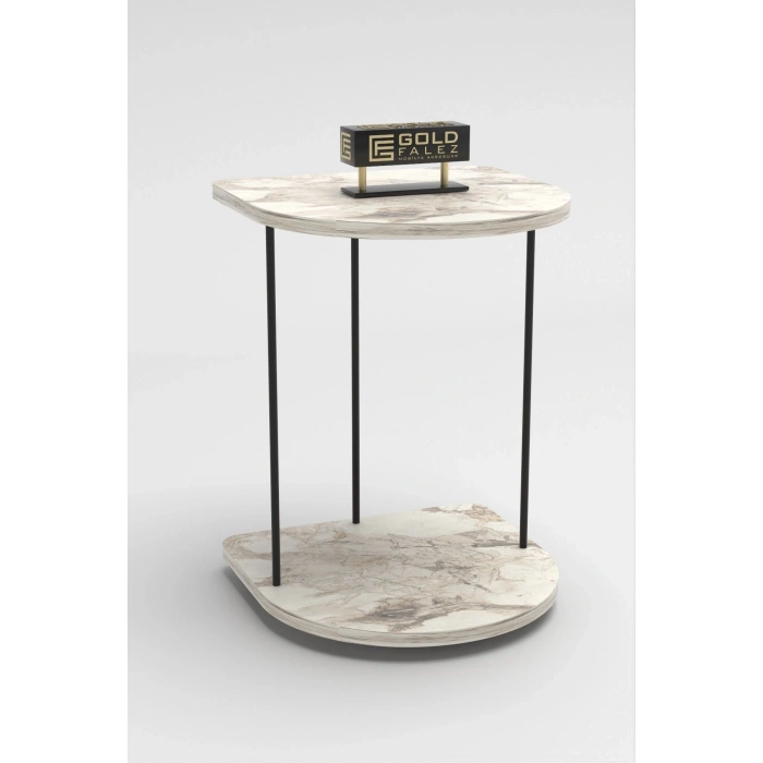 Yan Sehpa Tekerlekli Servis Sehpası Hnd Oval Efes