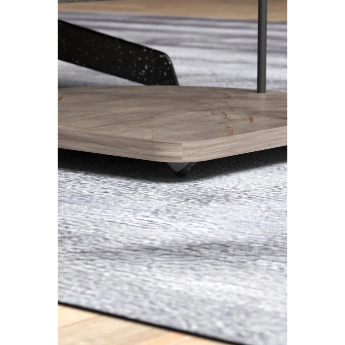 Yan Sehpa Tekerlekli Servis Sehpası Hnd Oval Gordion