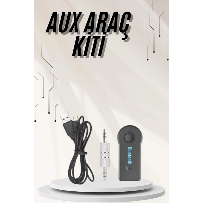 Yeni Nesil Bluetooth Aux Araç Kiti Siyah TV Tablet Telefon Araç Araba