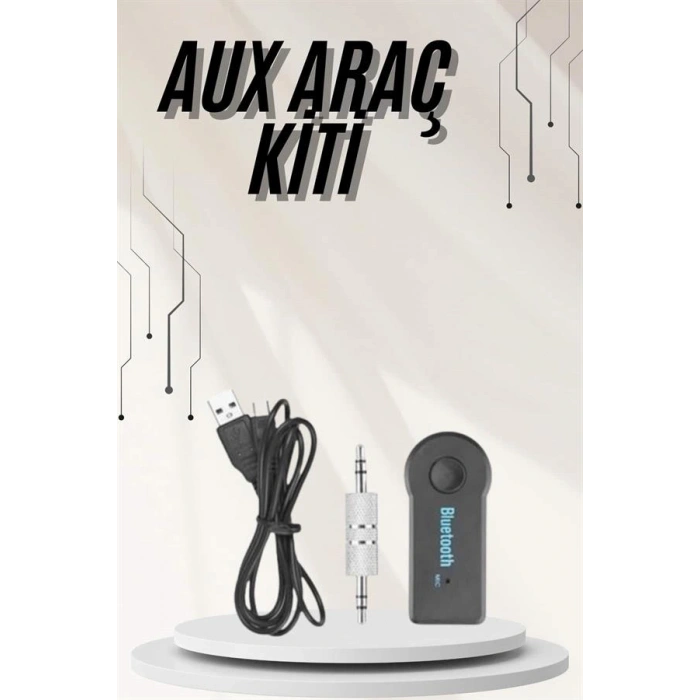 Yeni Nesil Bluetooth Aux Araç Kiti Siyah TV Tablet Telefon Araç Araba