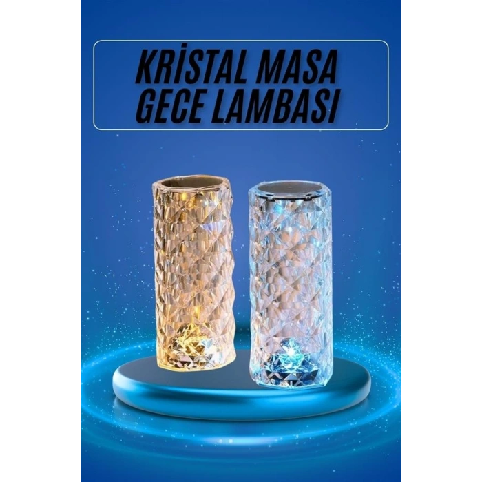 Yeni Nesil Modern Kristal Masa ve Gece Lambası Dokunmatik Renk Değiştirebilen