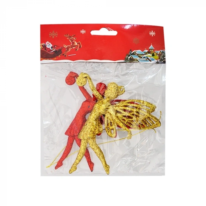 Yılbaşı Ağaç Süsü Simli 2li Peri Figürlü