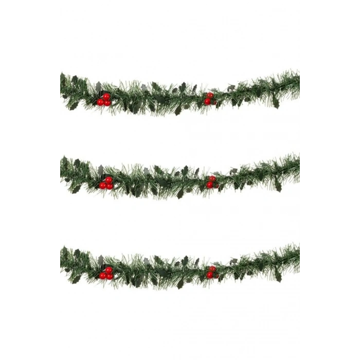 Yılbaşı Ökseotu Meyveli Noel Yeşili Garland 3m*7cm