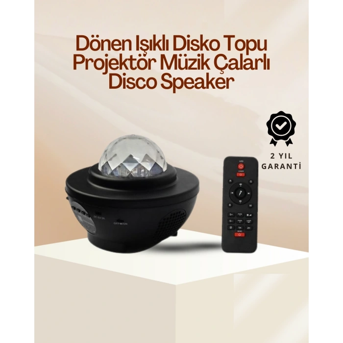 Yıldız & Okyanus Dalga Projektörü – Bluetooth / USB Hoparlörlü
