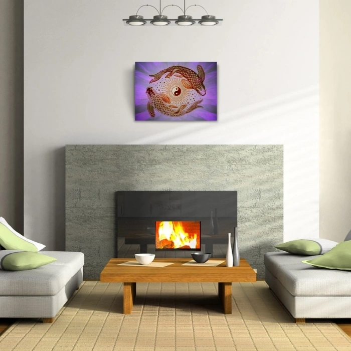 Yin Yang Fish Poster Kanvas Tablo 50 x 70