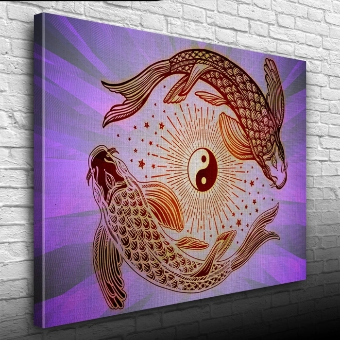 Yin Yang Fish Poster Kanvas Tablo 50 x 70