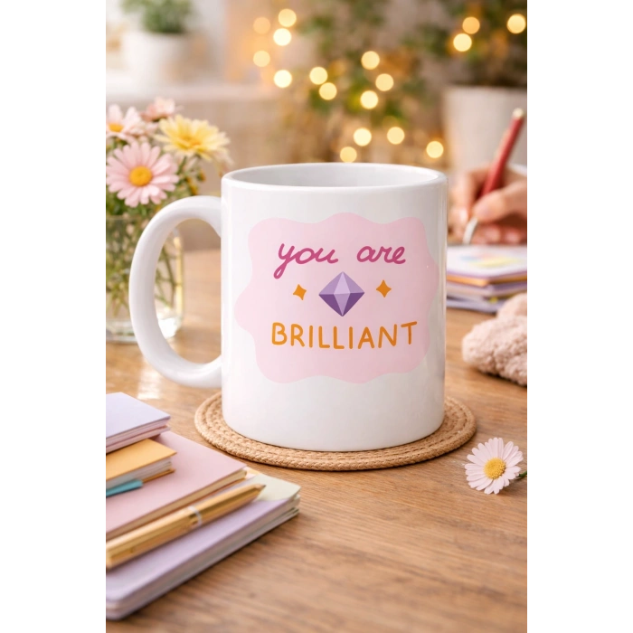 You Are Brilliant SEN HARİKASIN Yazılı Porselen Kupa MODEL 149 – Motivasyon Kupası – Moral Veren Kahve Kupası – Anlamlı Hediye Fikri