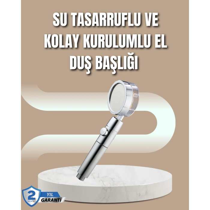 Yüksek Basınçlı 3 Fonksiyonlu Duş Başlığı