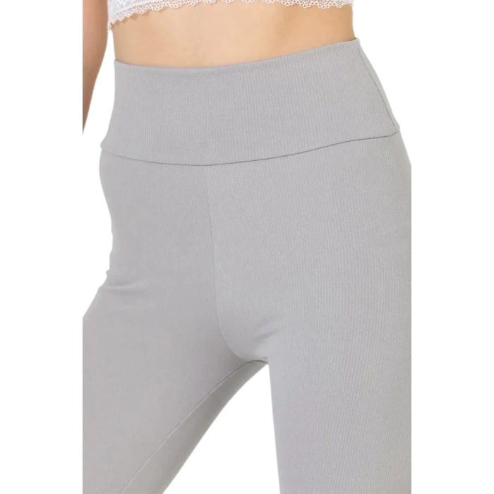 Yüksek Bel Fitilli Toparlayıcılı Lacivert Tayt