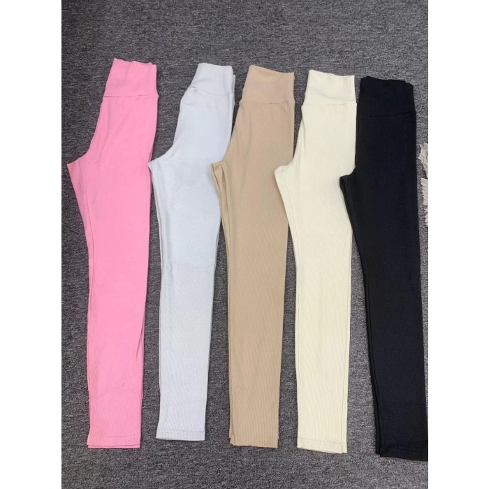 Yüksek Bel Fitilli Toparlayıcılı Lacivert Tayt