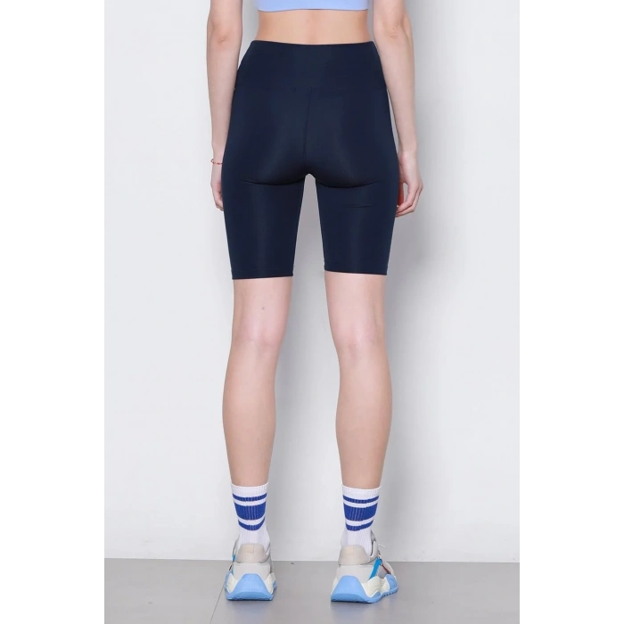 Yüksek Bel Toparlıyıcılı Micro Dalgıç Kısa Biker Şort Tayt