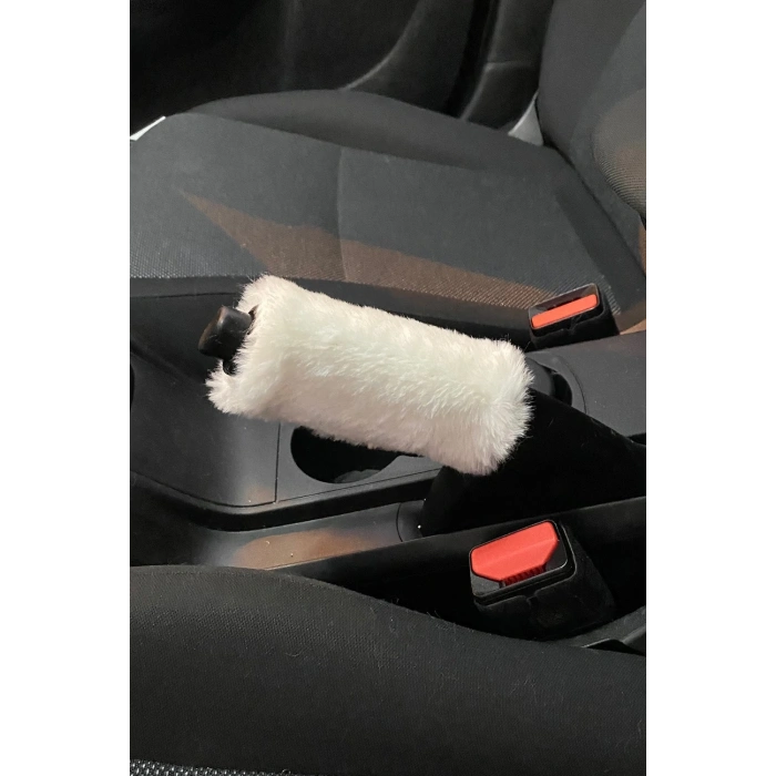 Yumuşak Peluş El Freni Süsü Beyaz
