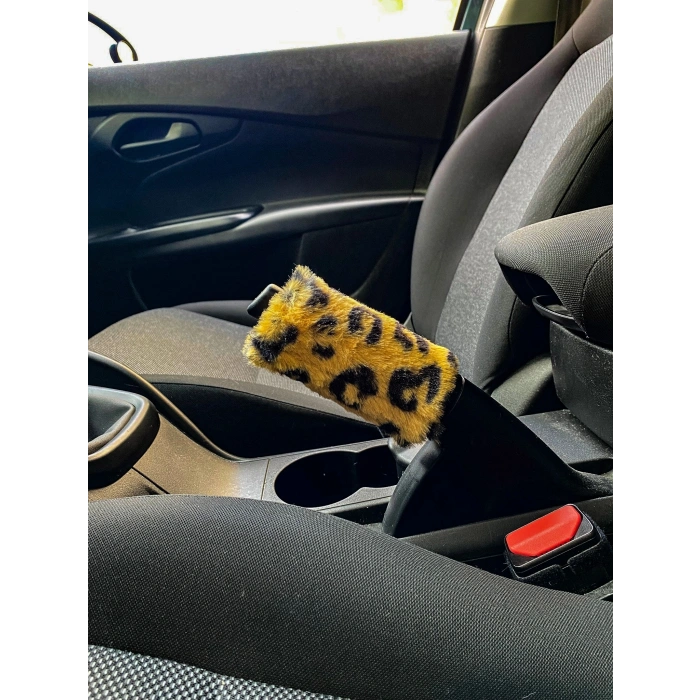 Yumuşak Peluş El Freni Süsü Leopar Desenli